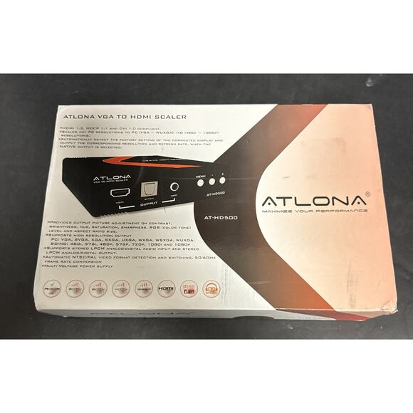 Atlona Technologies AT-HD500 VGA To HDMI Scaler SVGA XGA SXGA 480p 720p 1080p - Picture 4 of 6